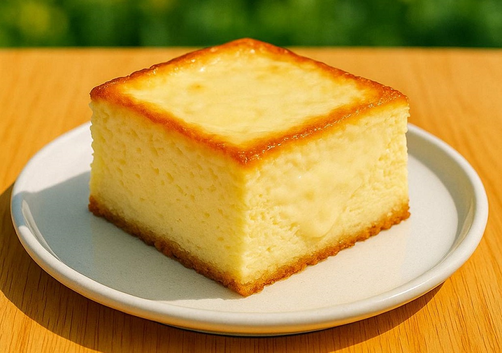 A decadent churro cheesecake topped with cinnamon-sugar mixture and drizzled with melted butter.