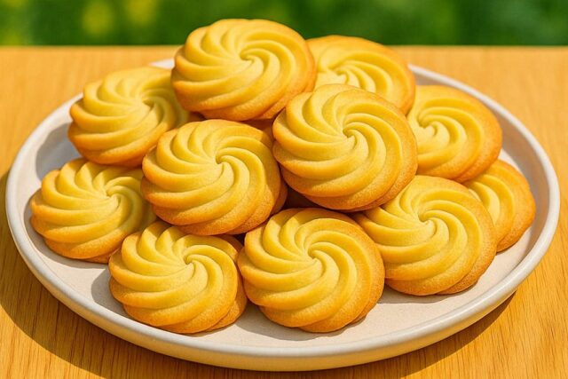 Homemade Butter piped cookies Recipe