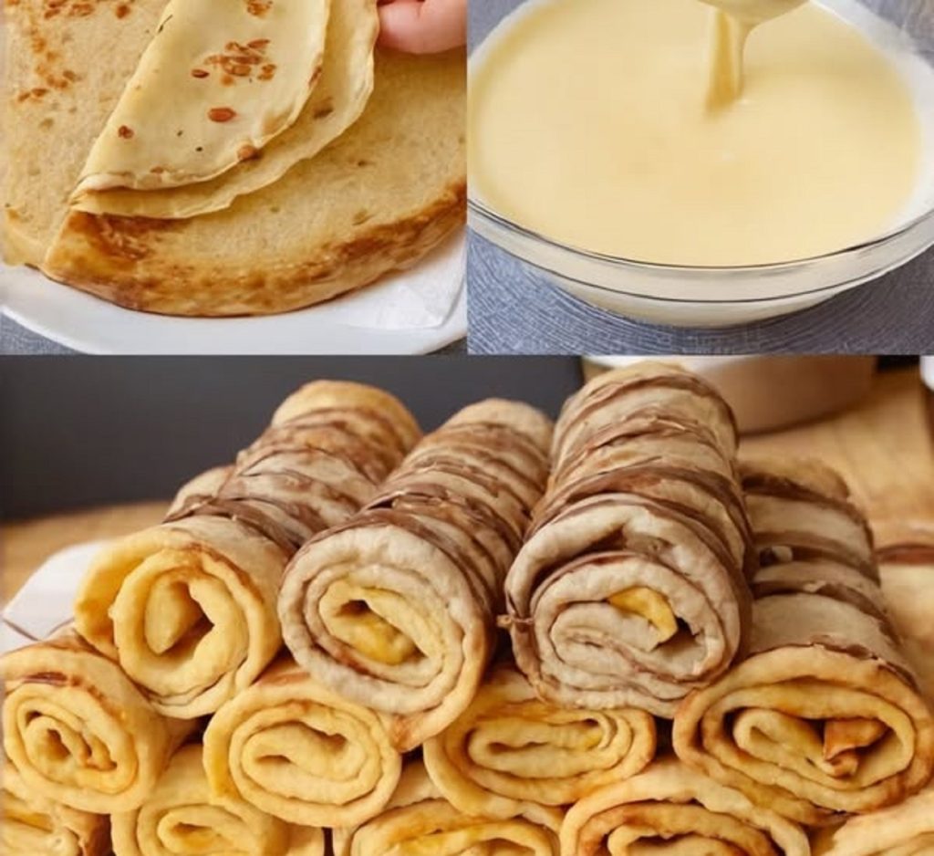 Perfect golden crepe on a white plate with fresh berries