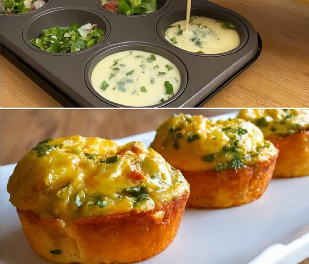 Delicious fluffy egg cups fresh out of the oven