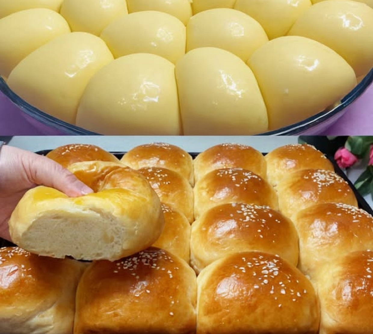 Freshly baked milk brioche on a kitchen counter