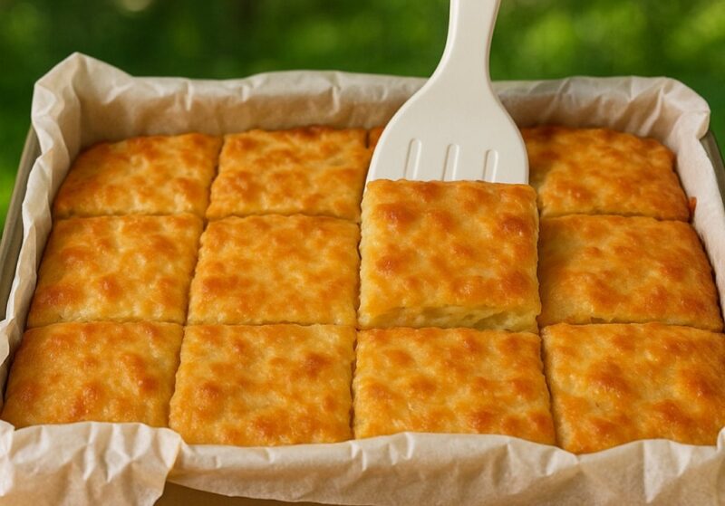 Savory golden potato bake fresh out of the oven