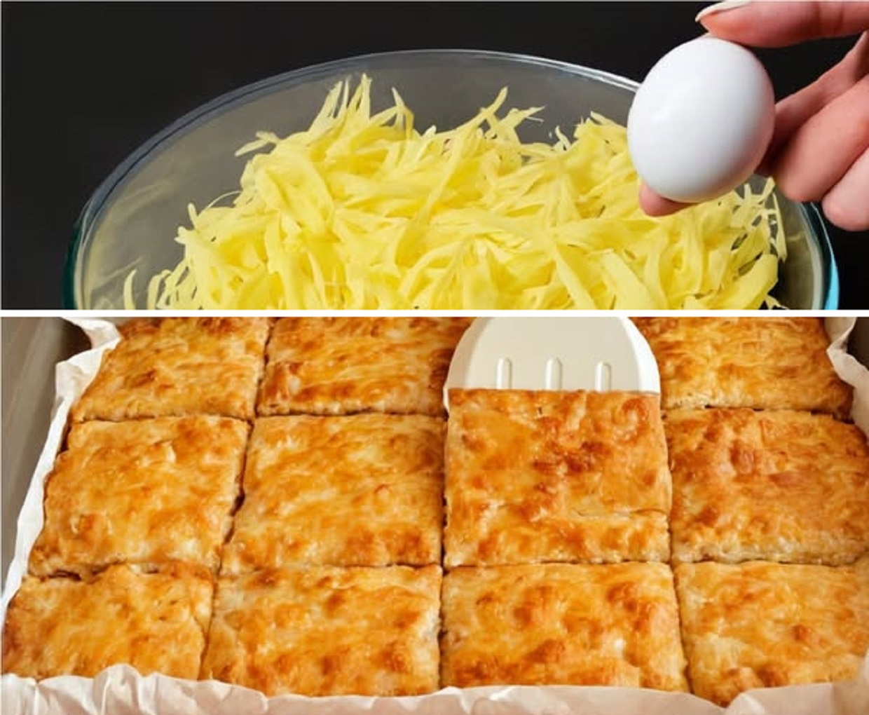 Savory golden potato bake fresh out of the oven