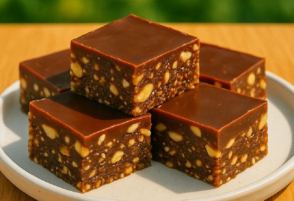 Healthy energy bits made with dates and peanuts