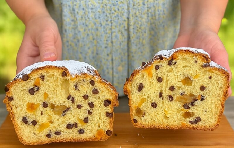 Fluffy Easter bread with colorful sprinkles and golden crust