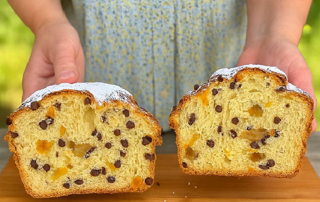 Fluffy Easter bread with colorful sprinkles and golden crust