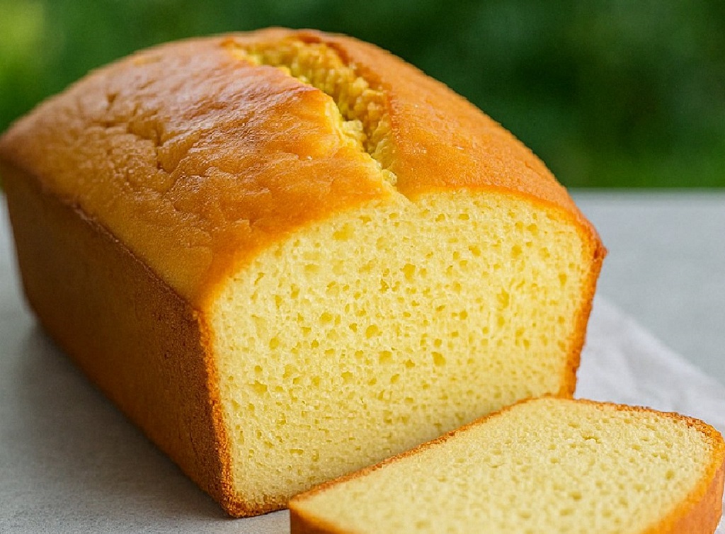 Golden loaf of honey buttermilk bread on a wooden cutting board, sliced to show soft interior
