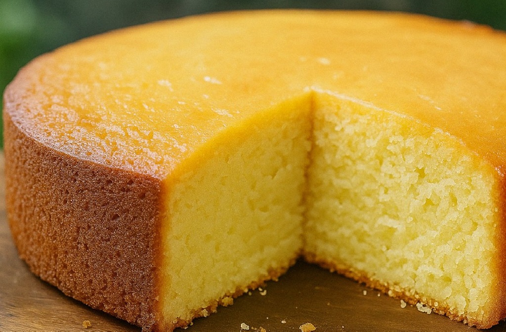 A slice of lemon butter cake topped with glaze and lemon zest on a plate