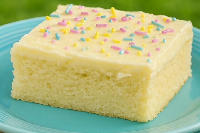 Moist Vanilla Cake Recipe with Buttercream Frosting