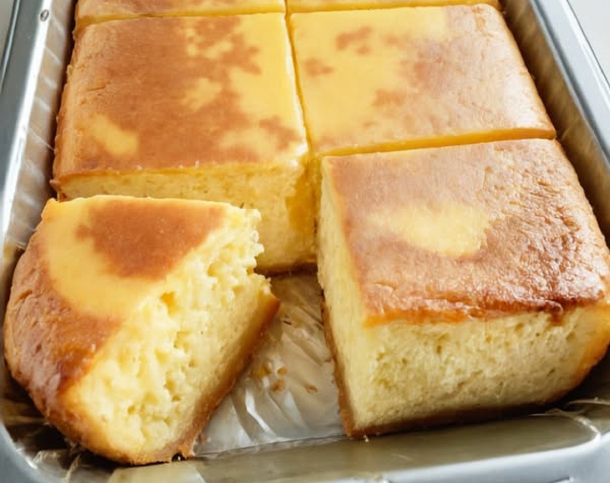 Creamy Super Easy Rice Cake Slice on Plate
