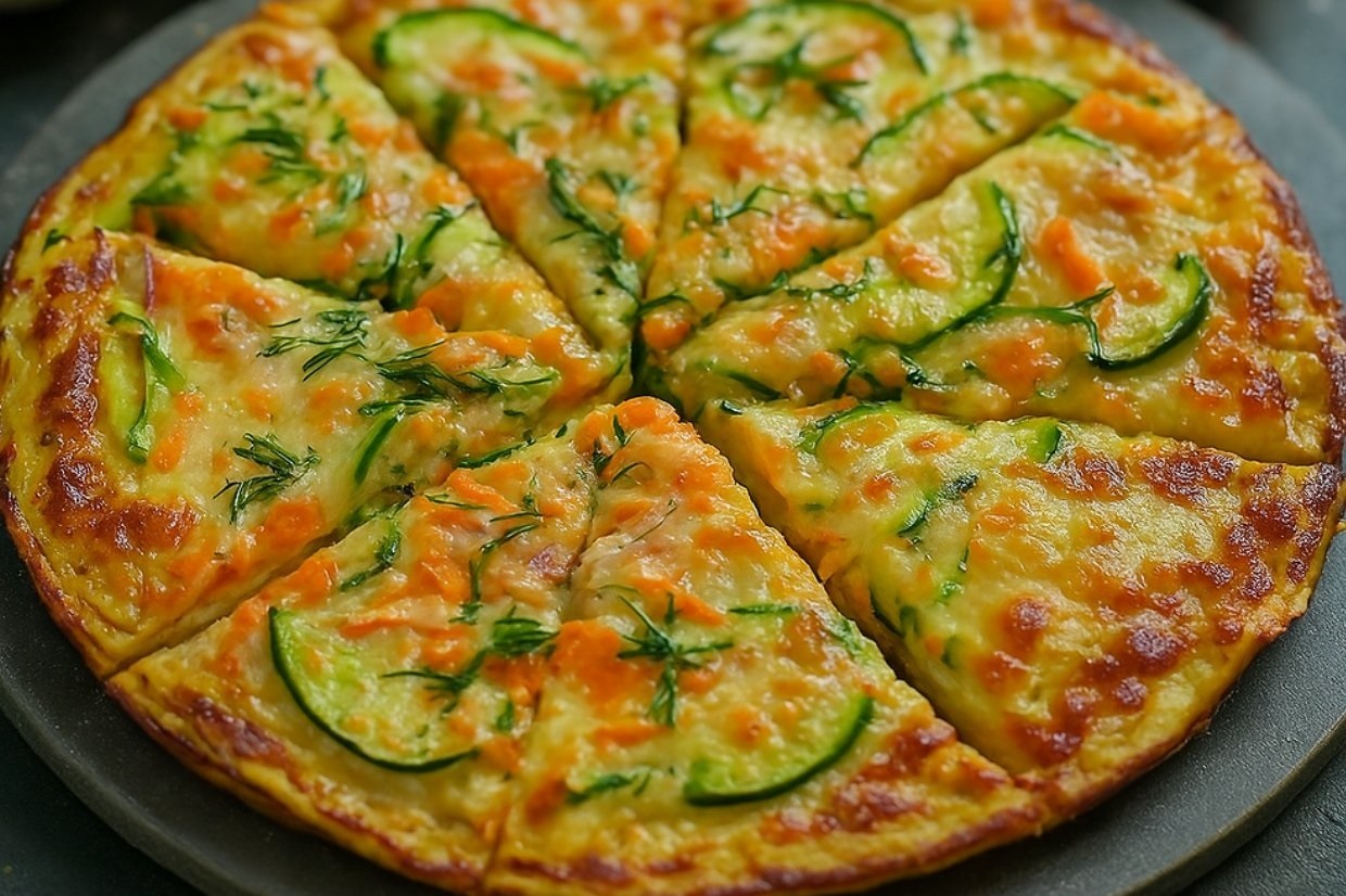 Golden zucchini patties stacked on a plate