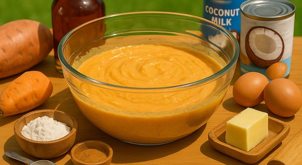 Belizean Coconut Rum Sweet Potato Pound Cake