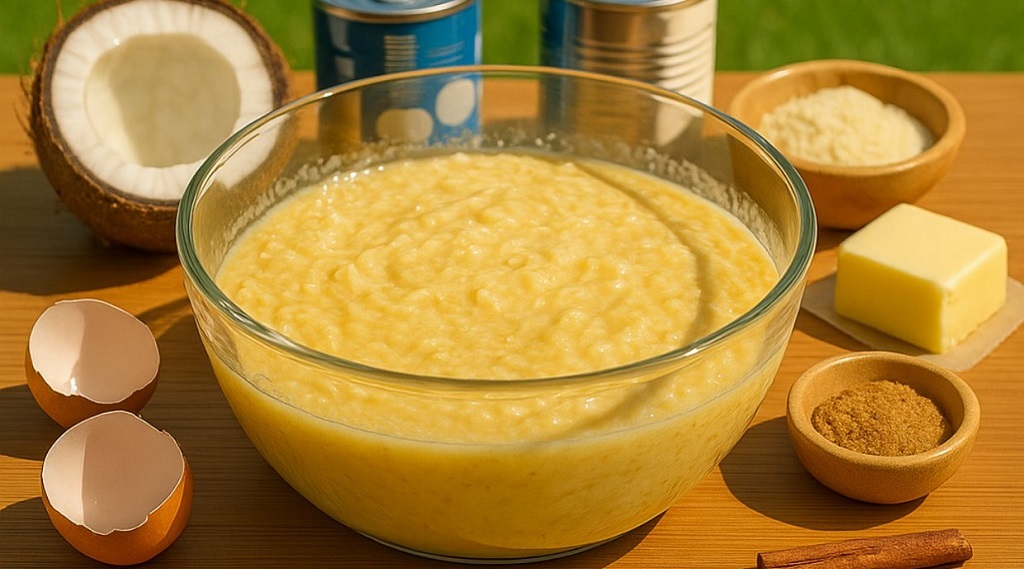 Cassava cake with macapuno