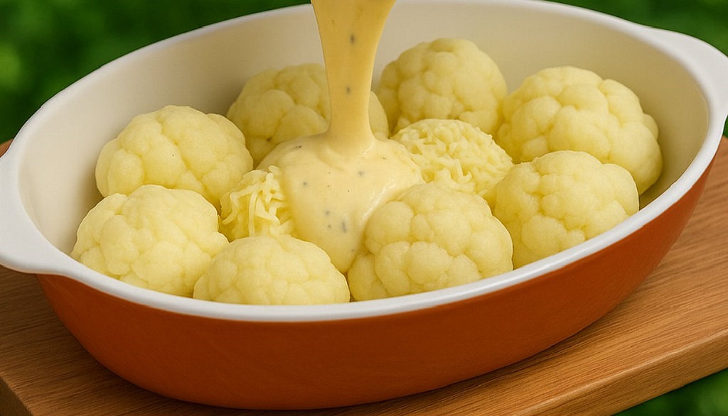 Cheesy Baked Cauliflower Preparation