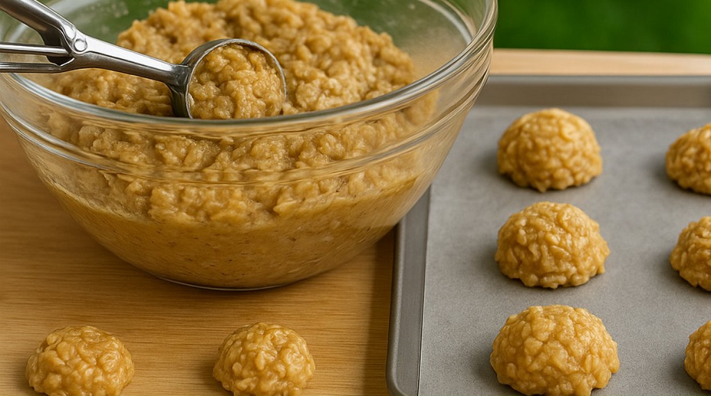 Chewy oatmeal cookies with golden edges and soft centers on a white plate