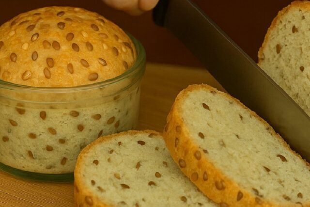 Flourless One Minute Microwave Bread in a Jar