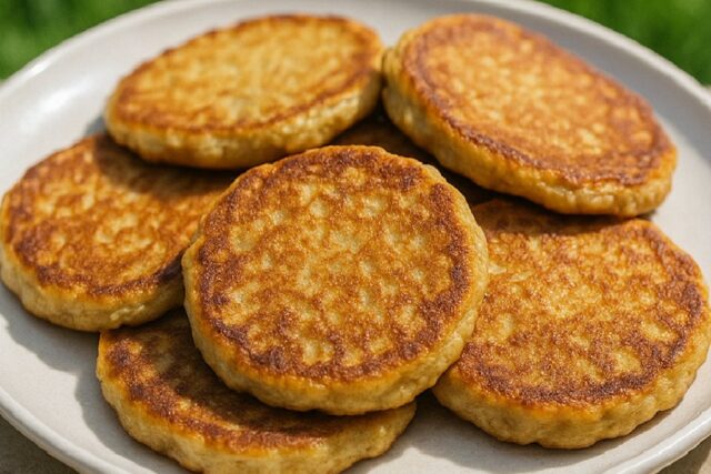 Flourless Vanilla Oatmeal Pancakes
