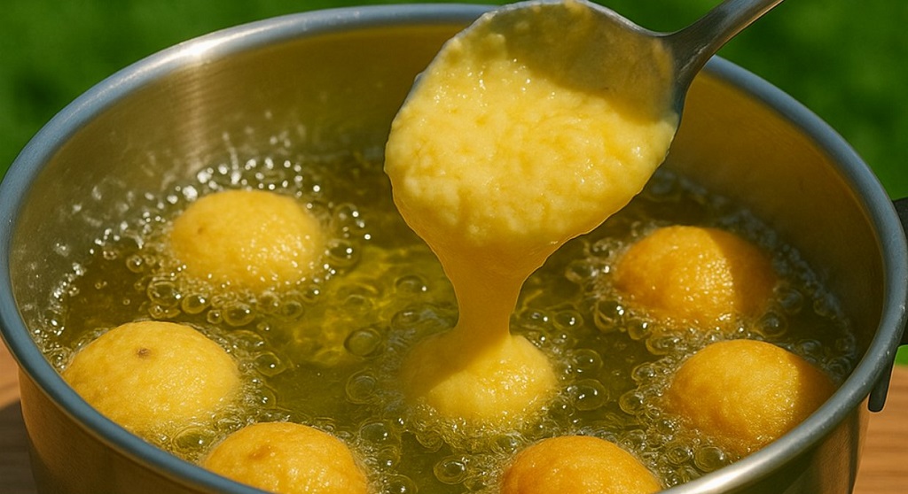 Freshly fried mini doughnuts coated in sugar on a cooling rack