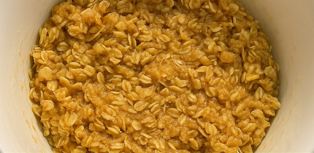 Salted vanilla oatmeal cookies stacked on a cooling rack with sea salt sprinkled on top