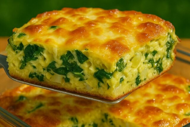 Spinach Egg Cheese Bake Recipe