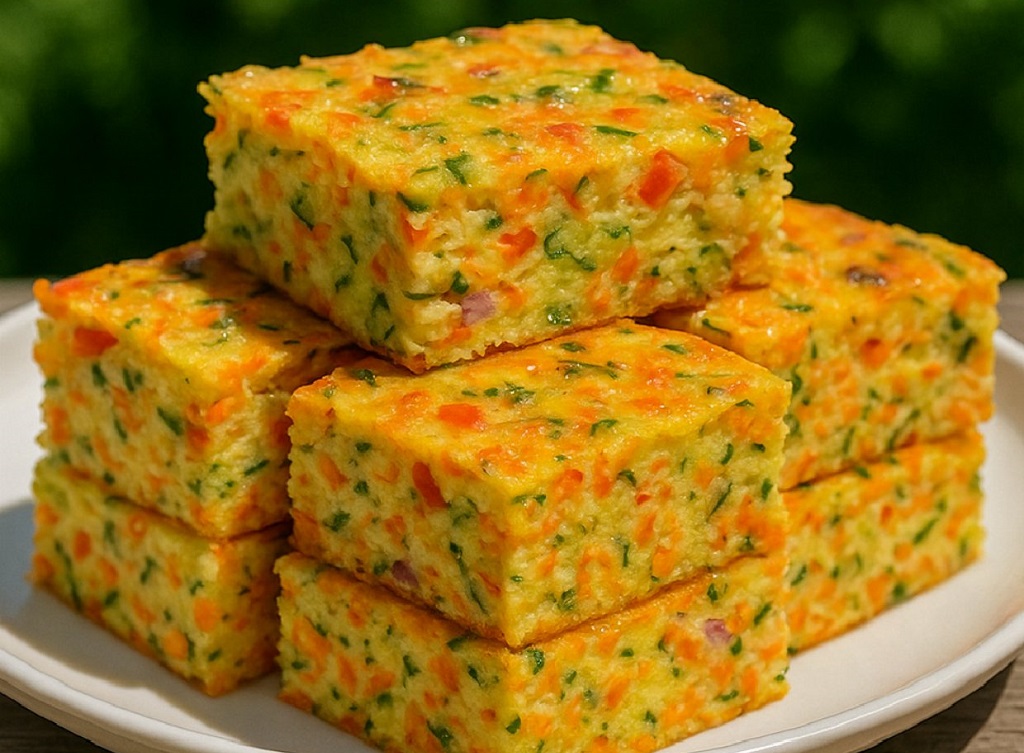 Healthy vegetable casserole with zucchini, bell peppers, and garlic baked golden