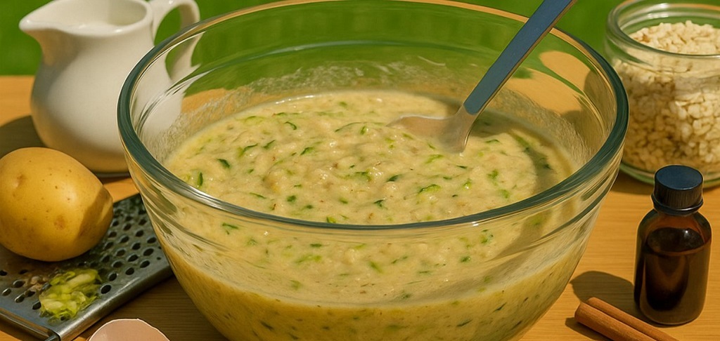 Healthy Savory Baked Oats with Zucchini