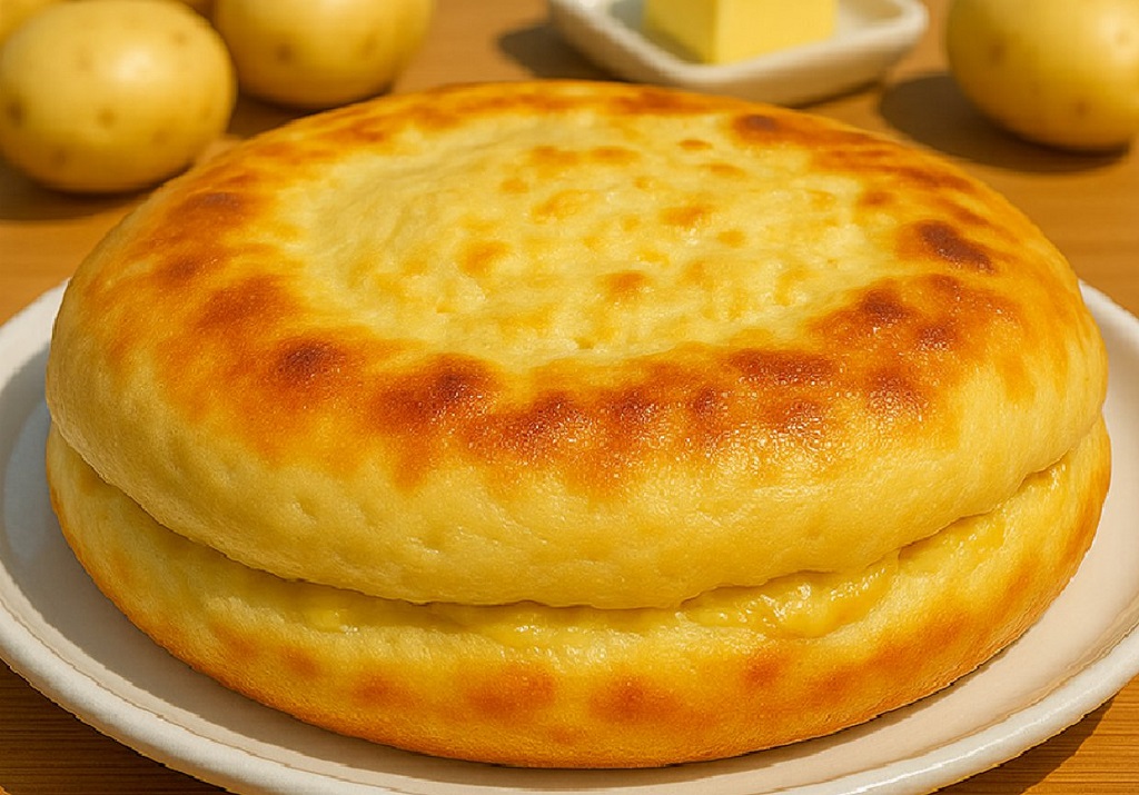 Cheese Potato Bread In A Frying Pan
