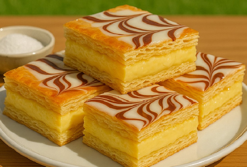Classic Custard Slice With Puff Pastry