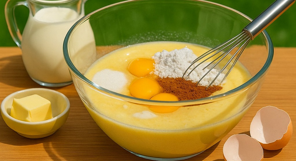 Savory crepes filled with eggs and vegetables on a white plate