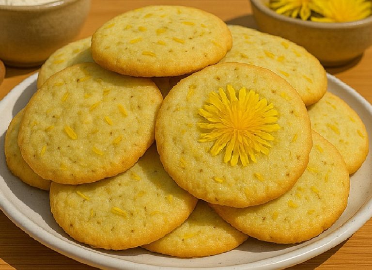 Dandelion Cookies Recipe With Fresh Petals