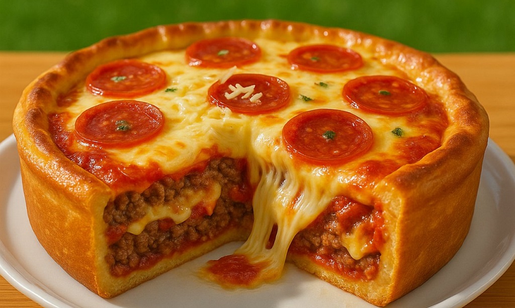 Hamburger Sausage Pepperoni Pie