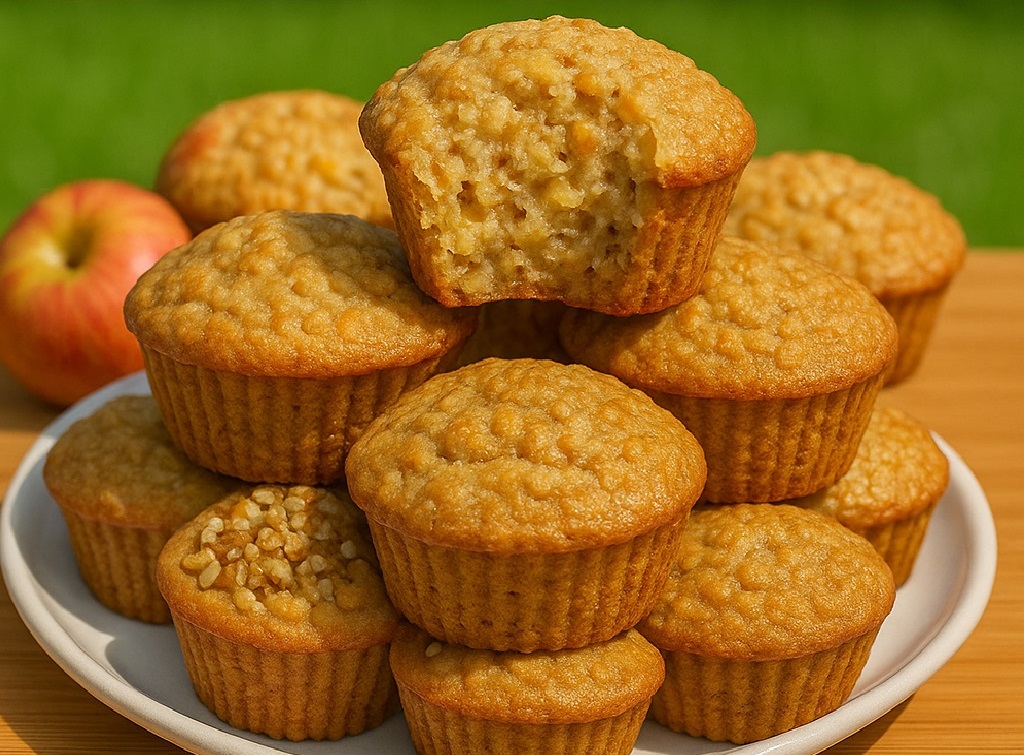 Healthy Apple Oat Muffins