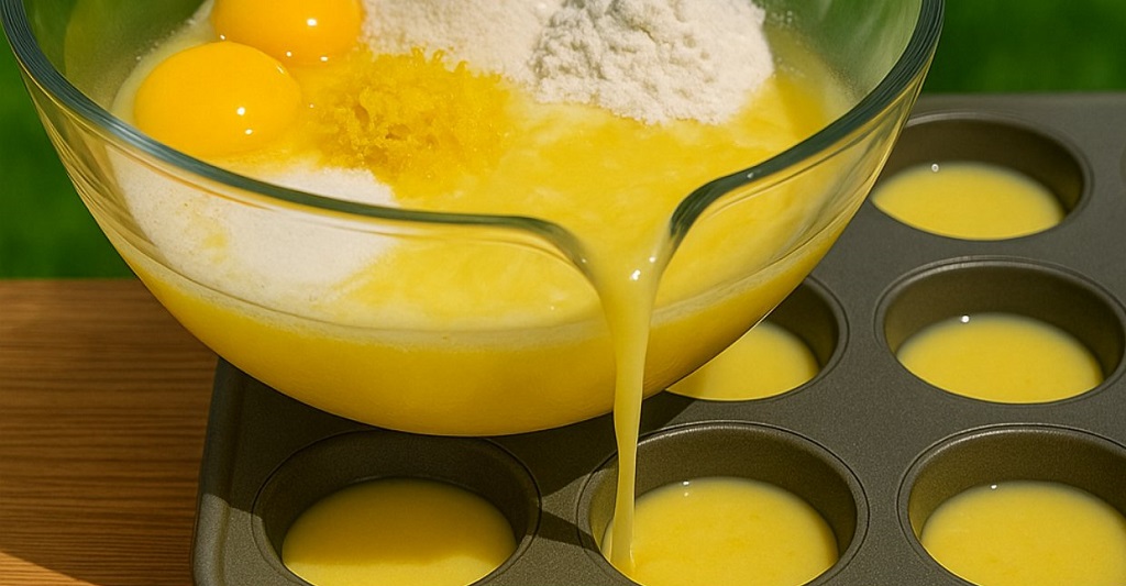 Baby lemon pies in muffin tins with golden crusts
