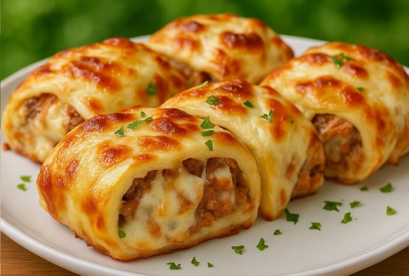 Savory Puff Pastry with Minced Meat and Cheese