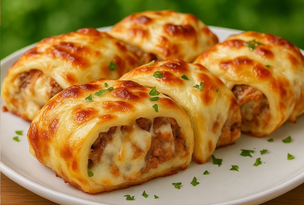 Savory Puff Pastry with Minced Meat and Cheese