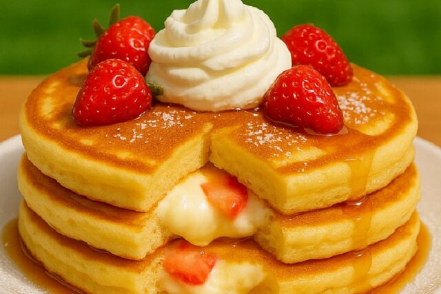 Strawberry Cream Cheese Stuffed Pancakes Recipe