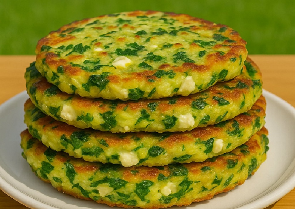 Zucchini Feta Spinach Fritters