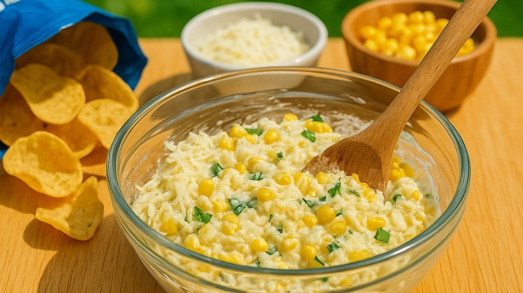 Golden baked Iowa Party Bites filled with cheesy corn and herbs on a white plate