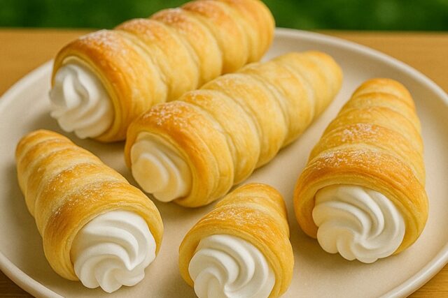 Puff Pastry Cream Horns Recipe
