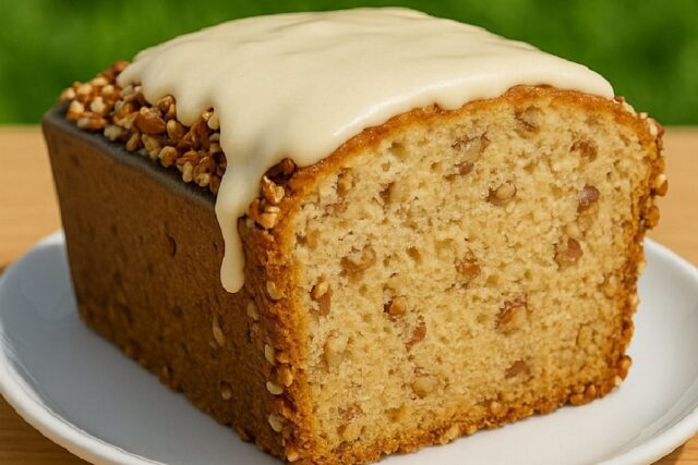 Butter Pecan Pound Cake with Vanilla Glaze
