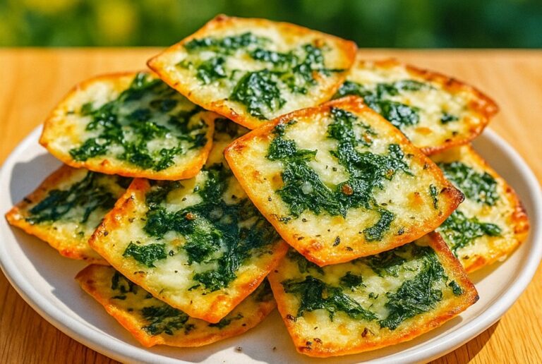 Mediterranean Spinach and Feta Cheese Crisps