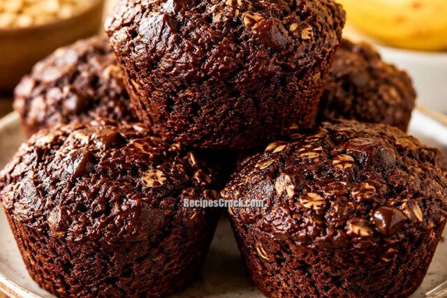 Flourless Chocolate Banana Oat Muffins Recipe