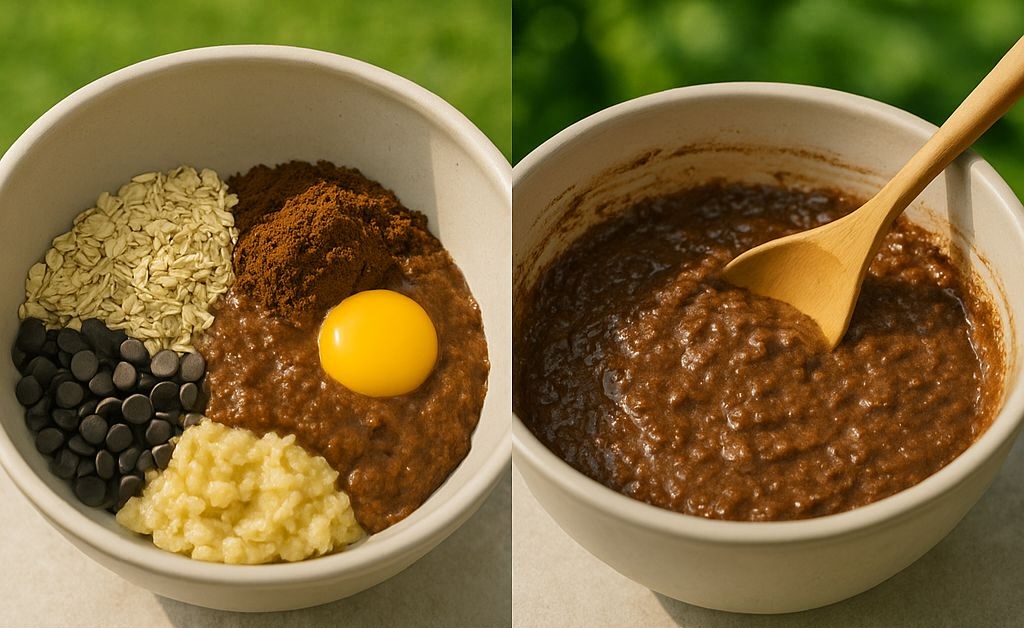Flourless Chocolate Banana Oat Muffins