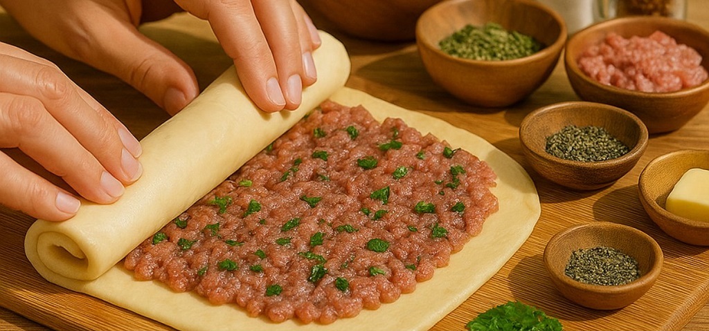 Minced Meat Cheese Puff Swirls