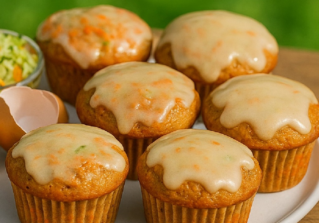 Carrot Cake Zucchini Muffins