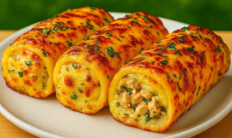Cheesy Potato Rolls With Chicken Mushroom Filling