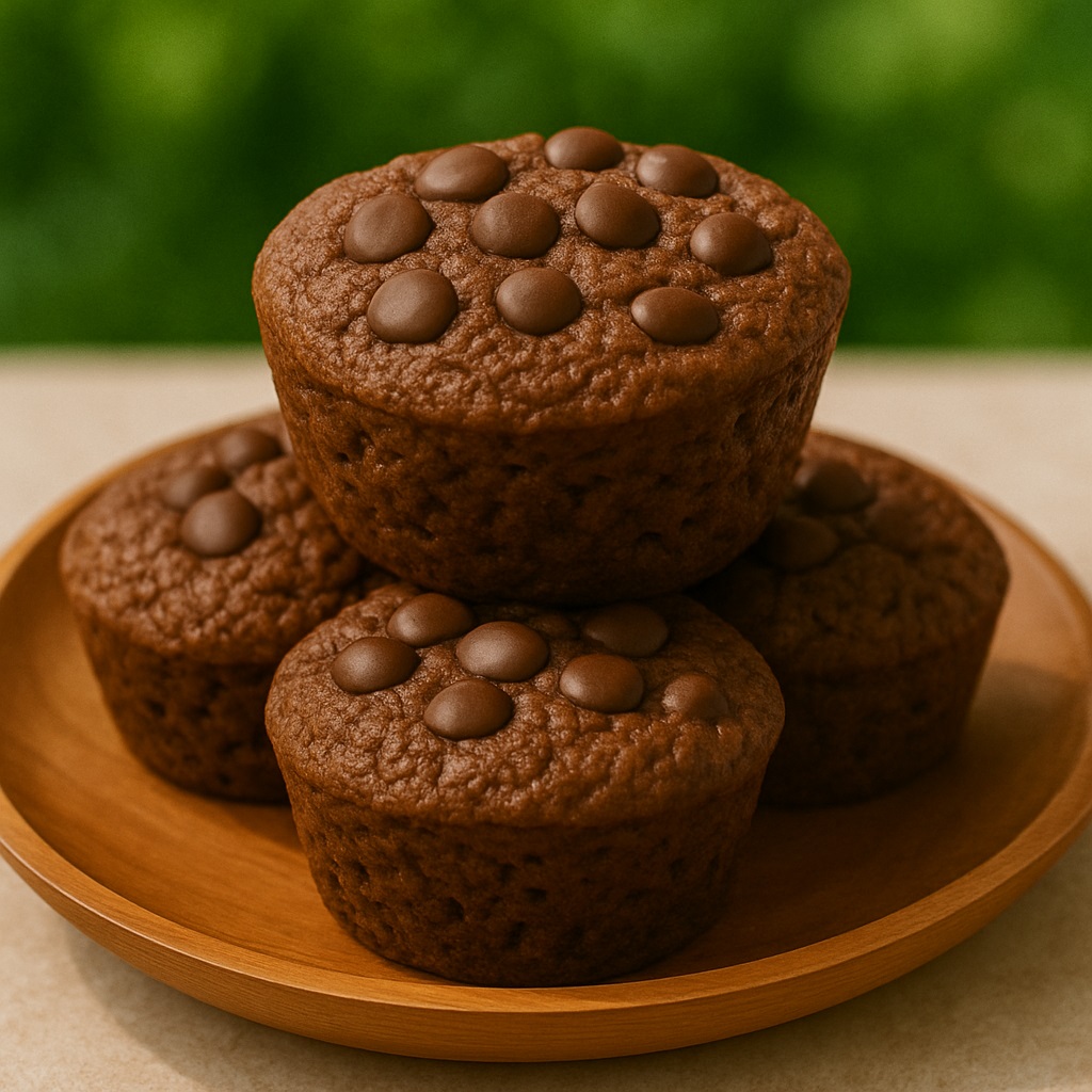 Flourless Chocolate Banana Oat Muffins