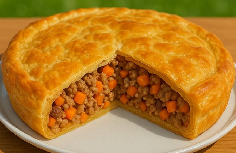 Golden Puff Pastry Meat Pie