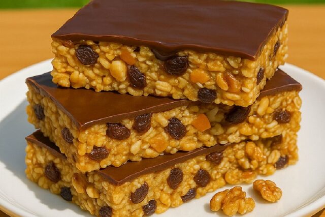 Healthy No Bake Banana Oat Bars With Chocolate Recipe