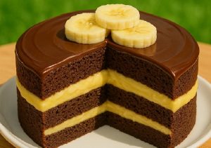 Indulgent Chocolate Banana Layer Cake Recipe
